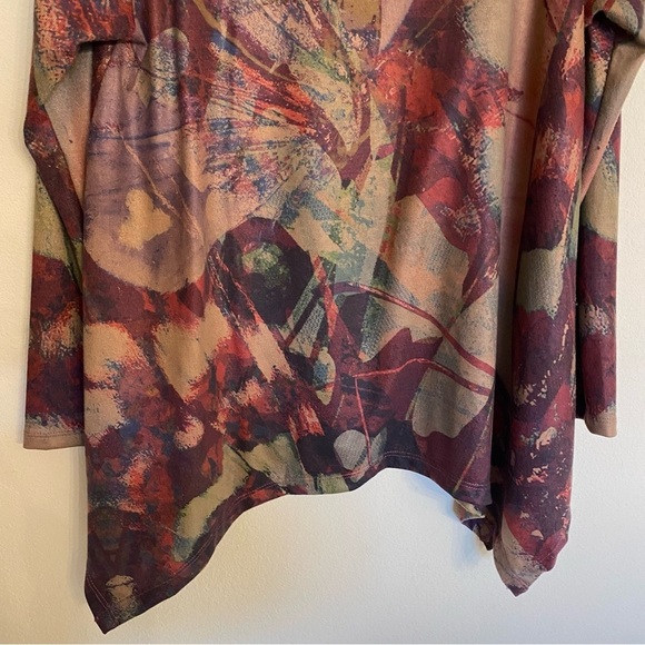 Soft Surroundings Julia Top Butterfly Multi Print Tunic Size Petite Large - Picture 9 of 14